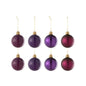 J-Line - Doos Van 8 Kerstballen - Glas - Mat/Blinkend Mauve - Klein