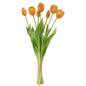 J-Line boeket met 5 grote tulpen in oranje en geel, perfect als kleurrijke en onderhoudsvrije decoratie voor het interieur