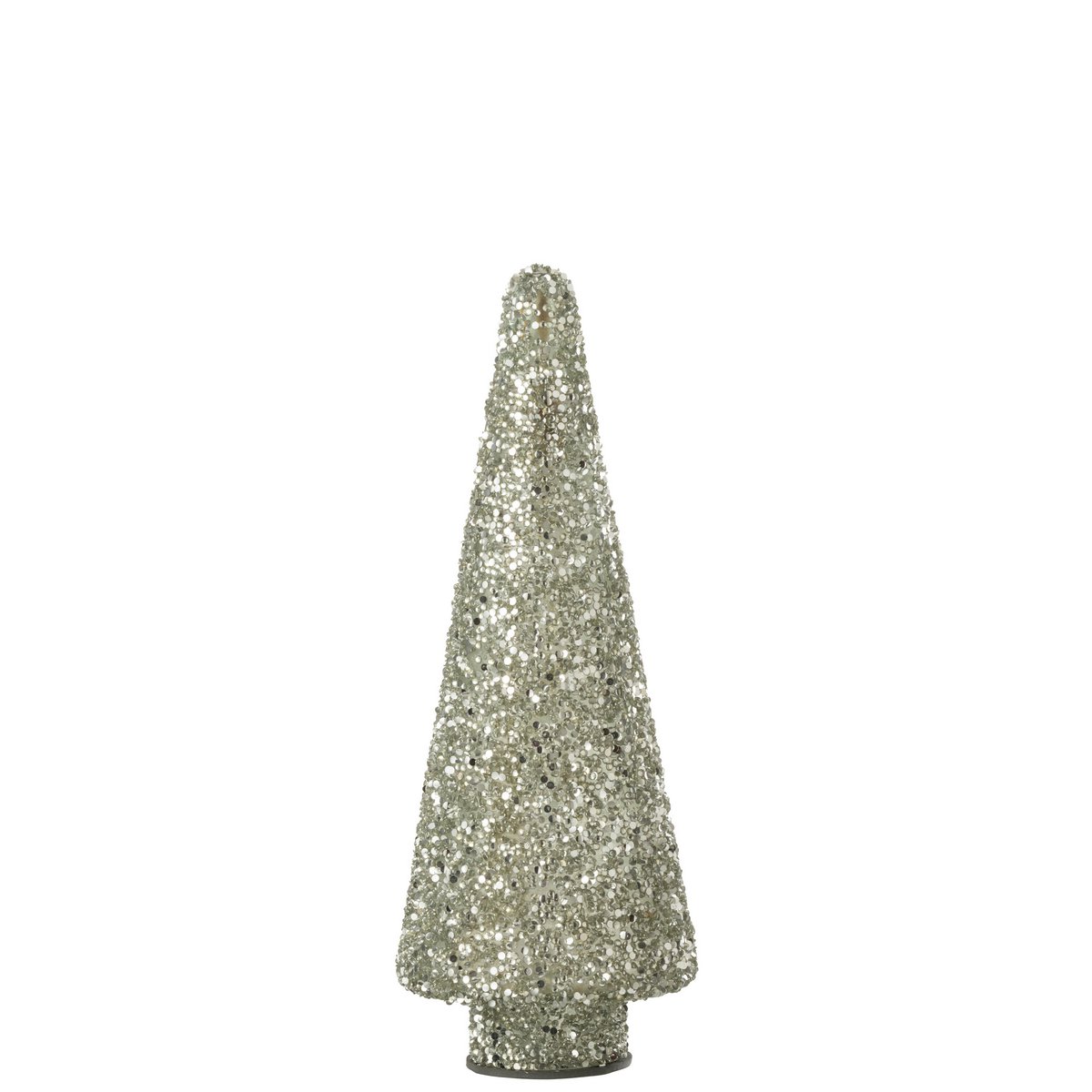 J-Line Kerstboom - Glas met Zilveren Glitter, 32 cm