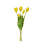 J-Line boeket tulpen, 5 stuks, geel, medium, levensechte kunstbloemen van PU.