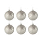 J-Line - Doos met 6 Kerstballen - glas - mat Zilver - Middelgroot